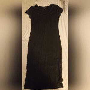 Black V-neck Short sleeve dress